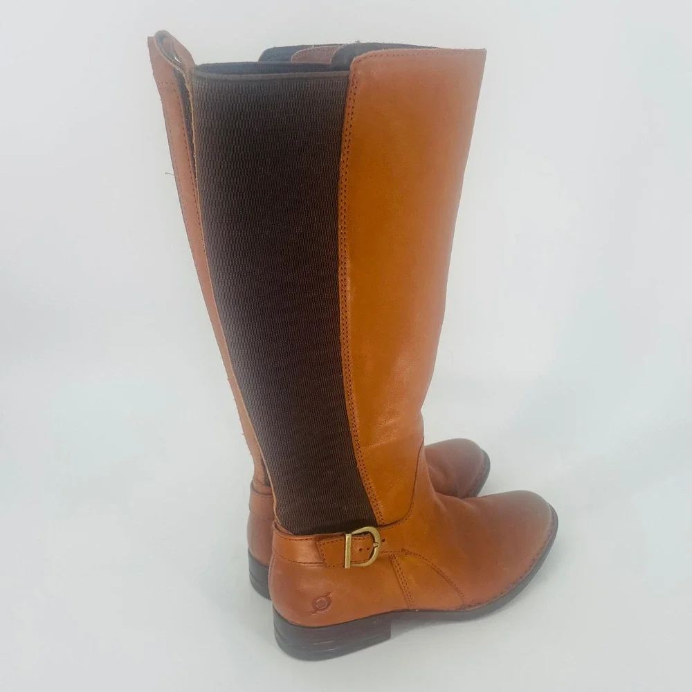 BORN‎ Campbell Tan Leather Knee High Riding Equestrian Boots Size 7 Comfort